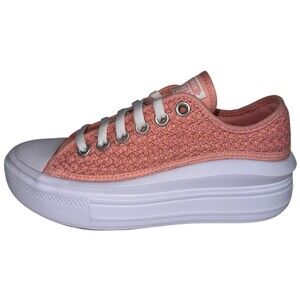 Converse Chuck Taylor Girls Size 4 All Star Move Platform Crochet Pink Fase New